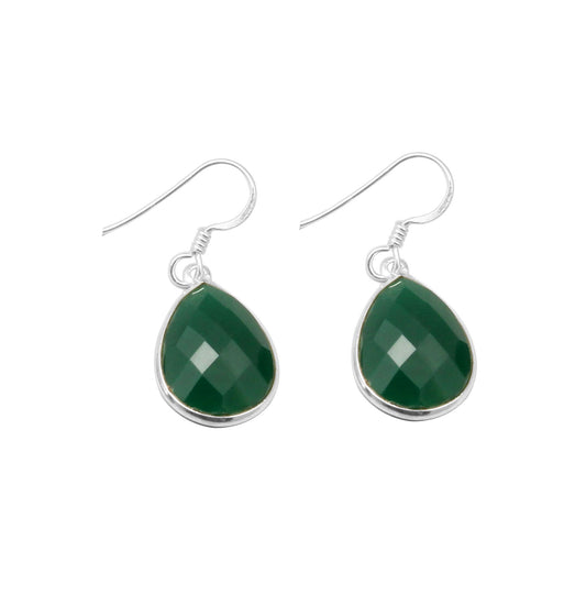 Green Onyx Earrings 925 Sterling Silver Dangle & Drop Earrings for Women