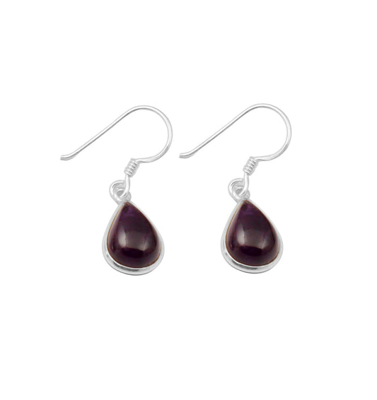Natural Amethyst Dangle Earrings 925 Sterling Silver February Birthstone Jewelry