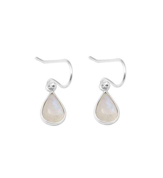 925 Sterling Silver Natural Rainbow Moonstone Earrings
