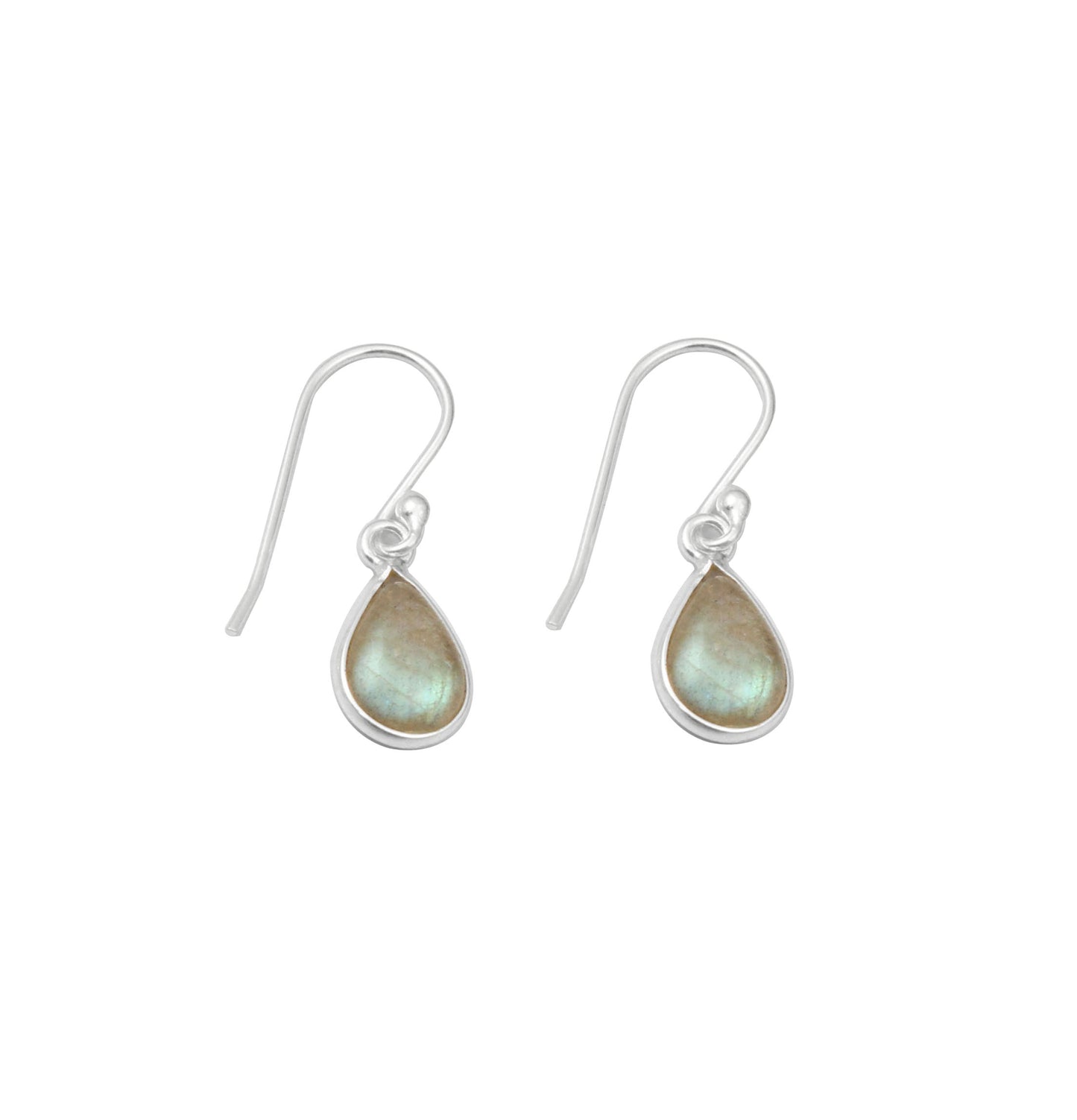 Natural Labradorite Pear Shape Earrings with 925 Sterling Silver