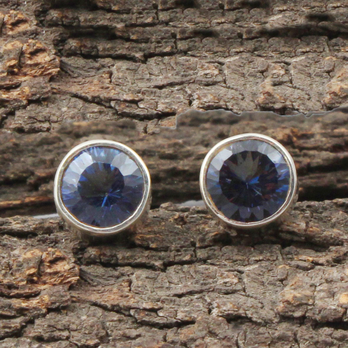 Mystic Topaz Stud Earrings Handmade 925 Sterling Silver Jewelry
