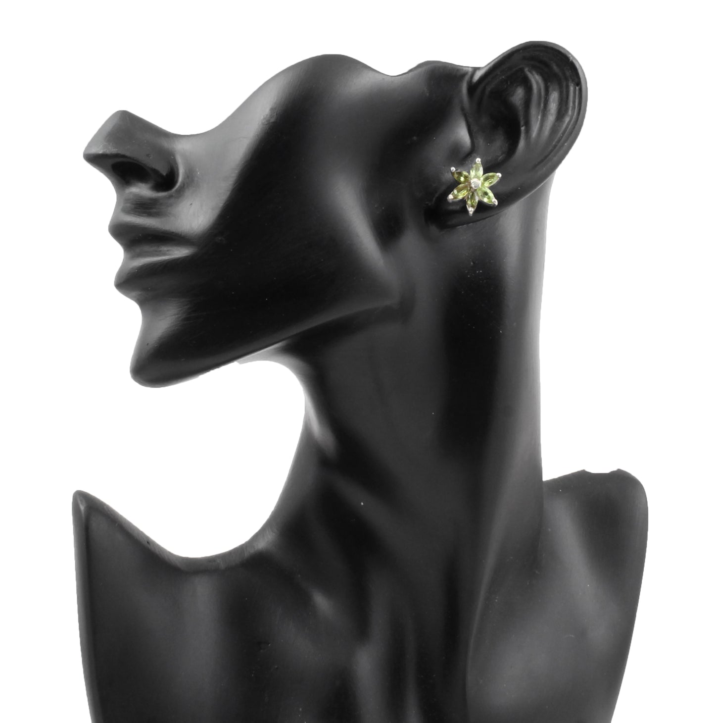 Natural Peridot Stud Earrings Handmade 925 Sterling Silver Jewelry