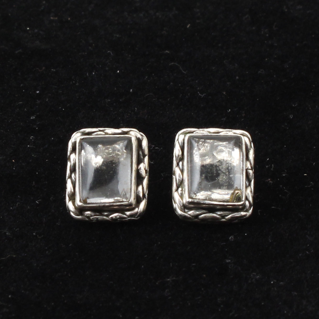 Crystal Quartz Stud Earrings Handmade 925 Sterling Silver Jewelry